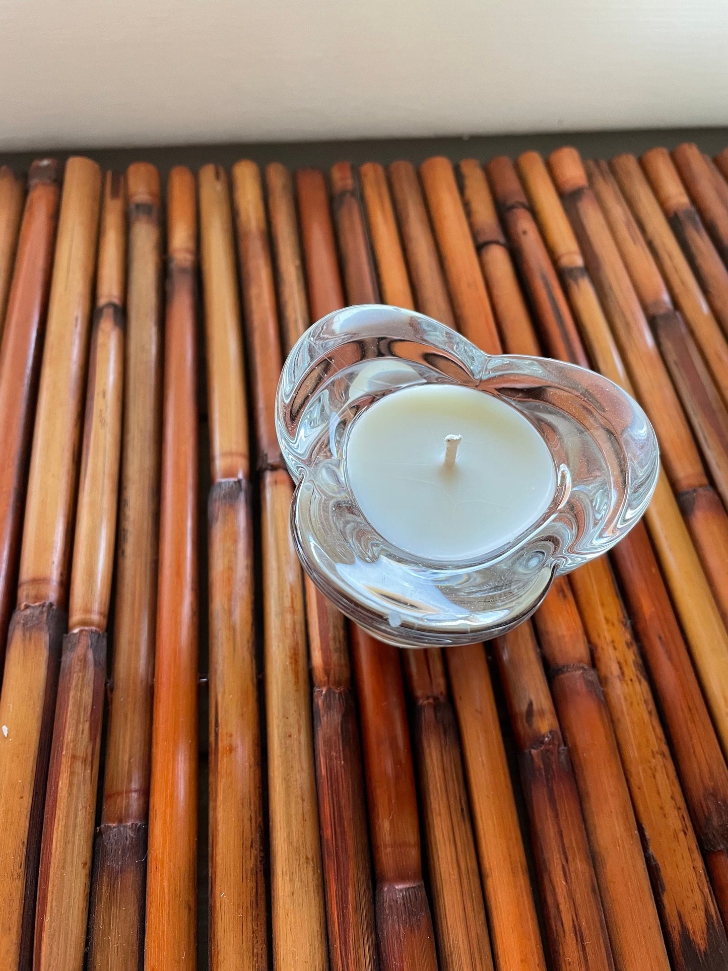 Discounted Upcycled Glass Soy Unscented Candle
